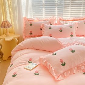 Princess Style Towel Embroidered Washed Cotton Four Piece Set