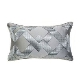 Classic Dark Gray Geometric Jacquard Pillow