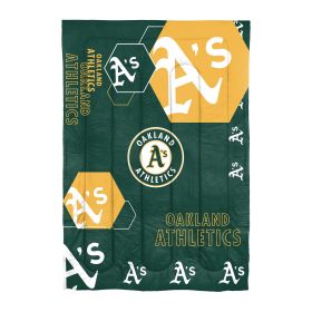 Athletics OFFICIAL MLB "Hexagon" Twin Comforter & Sham Set; 64" x 86"