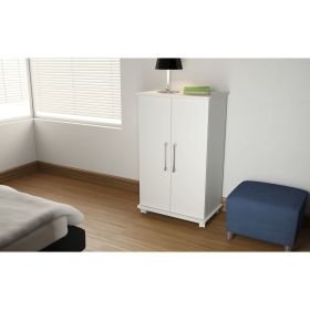 Manhattan Comfort Innovative Catalonia Mobile Shoe Closet 2.0 with 6 Shelves in White