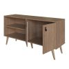 Manhattan Comfort Amber 53.7" TV Stand with Faux Leather Handles in Nature