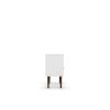 Manhattan Comfort Liberty Mid-Century Modern Nightstand 1.0 with 1 Cubby Space and 1 Drawer in White and Yellow with Solid Wood Legs