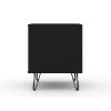 Manhattan Comfort Rockefeller 2.0 Mid-Century Modern 2-Drawer Nightstand in Black