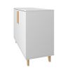 Manhattan Comfort Mid-Century Modern Herald Double Side Cabinet with 2 Shelves in White