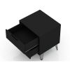 Manhattan Comfort Rockefeller 2.0 Mid-Century Modern 2-Drawer Nightstand in Black