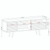 Manhattan Comfort Liberty 70.86" Mid-Century Modern TV Stand with 4 Shelving Spaces and 1 Drawer in Rustic Brown and 3D Brown Prints