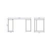 Manhattan Comfort Lexington 53.15 Desk Metal Base in Black
