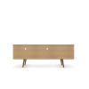 Manhattan Comfort Liberty 70.86" Mid-Century Modern TV Stand with 4 Shelving Spaces and 1 Drawer in Rustic Brown and 3D Brown Prints