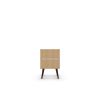 Manhattan Comfort Liberty Mid-Century Modern Nightstand 1.0 with 1 Cubby Space and 1 Drawer in White and Yellow with Solid Wood Legs