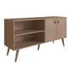 Manhattan Comfort Amber 53.7" TV Stand with Faux Leather Handles in Nature