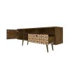Manhattan Comfort Liberty 70.86" Mid-Century Modern TV Stand with 4 Shelving Spaces and 1 Drawer in Rustic Brown and 3D Brown Prints