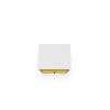 Manhattan Comfort Liberty Mid-Century Modern Nightstand 1.0 with 1 Cubby Space and 1 Drawer in White and Yellow with Solid Wood Legs