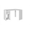 Manhattan Comfort Modest Palermo Classic "L" Shaped Desk with 2 Drawers and 1 Cubby in White