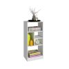 Manhattan Comfort Durable Valenca Bookcase 2.0 with 5-Shelves in White
