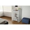 Manhattan Comfort Innovative Catalonia Mobile Shoe Closet 2.0 with 6 Shelves in White