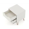 Manhattan Comfort Rockefeller 2.0 Mid-Century Modern 2-Drawer Nightstand in Off White