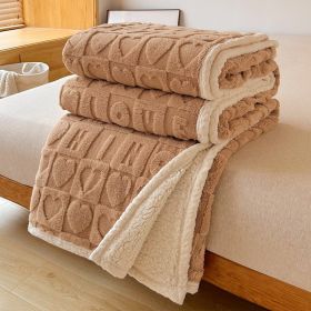 Thickened Flannel Blanket Sofa Nap (Option: Coffee-150x200cm)
