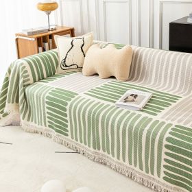 Striped Sofa Towel Anti-cat Scratch Protector Multi-function Blanket (Option: Four Seasons trains-180x300cm)