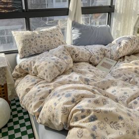 Small Floral Series Bed Sheet Quilt Cover Bedding (Option: Huaxi Blue-200cm Bed Sheet)