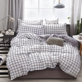 Bedding Four-piece Set Bed Sheet Quilt Cover (Option: Lattice-220x240 4 Set)