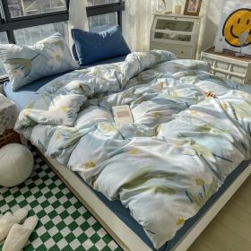 Small Floral Series Bed Sheet Quilt Cover Bedding (Option: Qingyan Blue-200cm Bed Sheet)