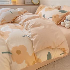 Washed Cotton Four-piece Bedding Set (Option: Spring Warm Sun-200cm)