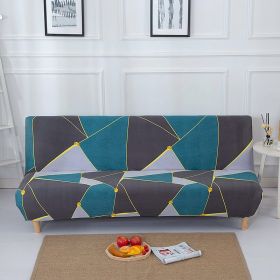 Stretch Sofa Mattress Cover Fabric Folding Gloves (Option: Geometric Impression-Small Size)