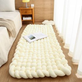 Woven Bedroom Rug Window Cushion Ledge Cushion Household Sofa Cushion Floor Mat Tatami (Option: Milky White-60x180cm)
