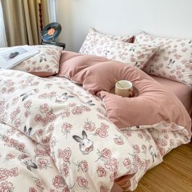 Thickened Brushed Maternal And Child Bedding Student Dormitory Three-piece Set (Option: Feifei Rabbit-2.0m bed)